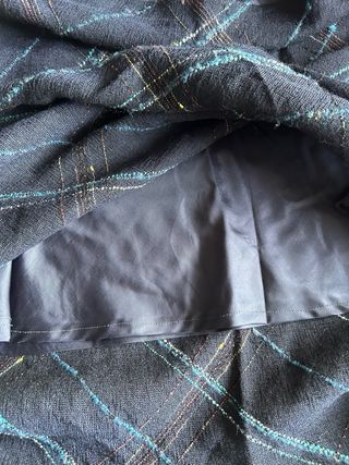 Gonna blu vintage a righe incrociate