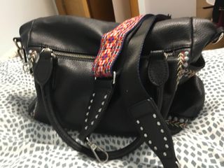 Bolso Desigual Piel Negro Correa Étnica