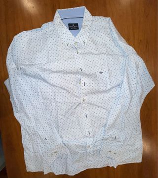 Camisa Bayleis Blanca/Azul Talla 3XL.