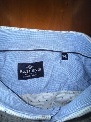 Camisa Bayleis Blanca/Azul Talla 3XL.