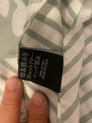 Foulard seta verde e bianco