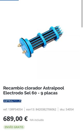 Cedula Clorador AstralPool SEL 60 sin estrenar