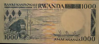 Billete Ruanda 1000 Francos 1988