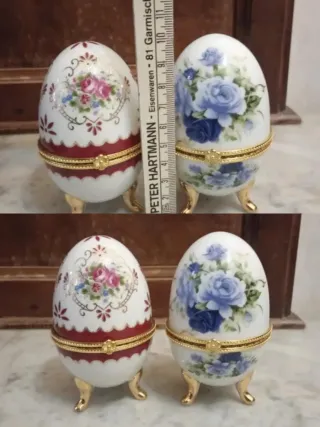 2 Uova in Porcellana Decorate