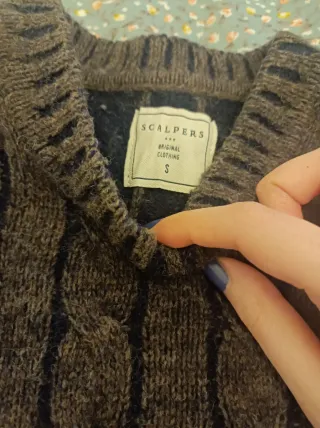 Jersey de punto trenzado gris-marron