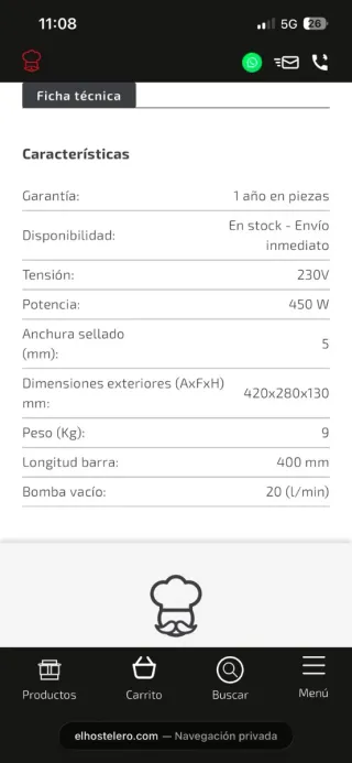 Envasadora al vacío Profesional Digit