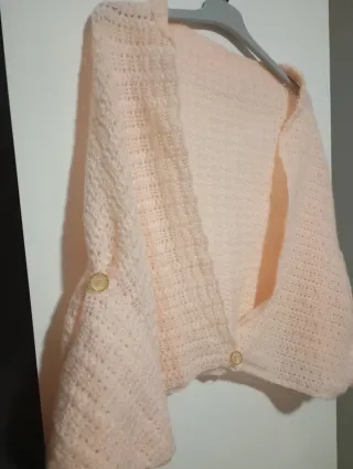 Cardigan tejido mujer rosa talla única