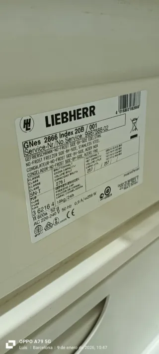 Congelador Vertical Liebherr No Frost