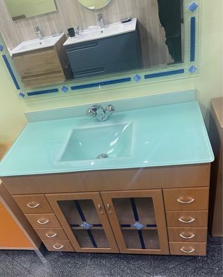 Mueble de baño Tormes madera y cristal