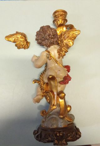 Candelabro Ángel Dorado y Rojo