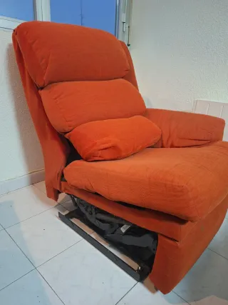 Sofá butaca naranja tela