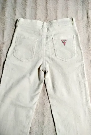 Pantalón pana fina Guess mujer blanco