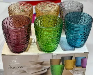 Set servizio 6 Bicchieri Vetro acqua vino cocktail