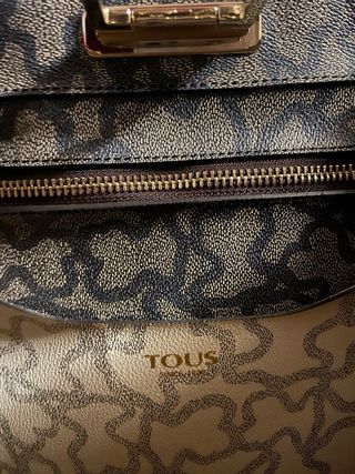 Bolso shopper grande TOUS Amaya Kaos negro y rosa