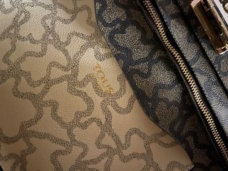 Bolso shopper grande TOUS Amaya Kaos negro y rosa