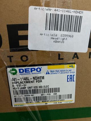 Piloto Audi A4 B6 Xenon H7 D1