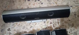 Altavoces Barra Sonido Negro y Plata