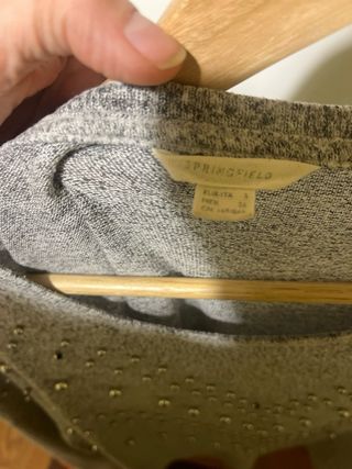 Jersey gris mujer con bolitas plateadas