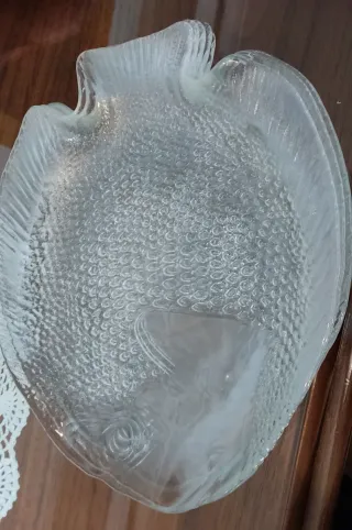 Juego 5 Platos Vidrio Forma Pez