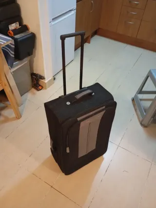 Maleta de viaje mediana negra y gris 63x40x25