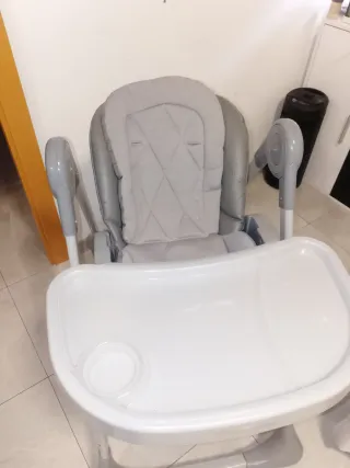 Trona bebé plegable gris