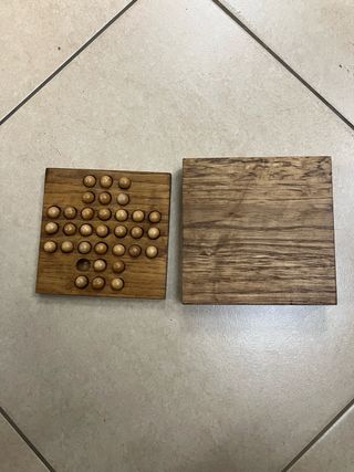 Juego solitario madera con bolas