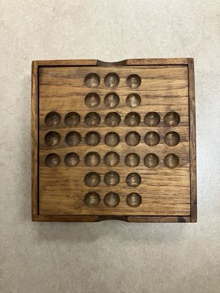 Juego solitario madera con bolas