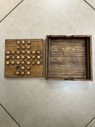 Juego solitario madera con bolas