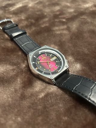 Reloj Orient Automático Piel Rojo/Morado