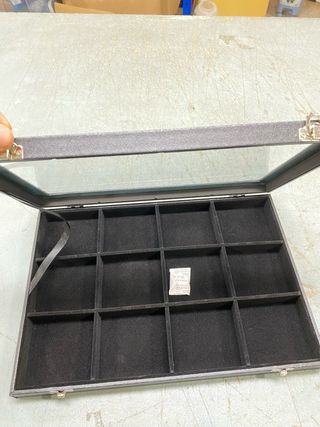 Bandeja Joias Veludo Preto 12 Divisórias
