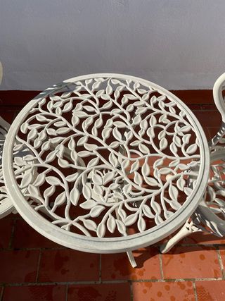 Mesa redonda y 2 sillas para balcón/terraza