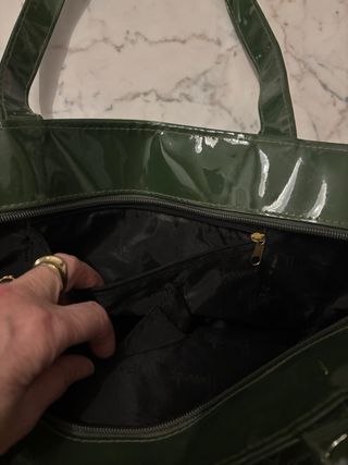 Borsa Harrods verde lucida