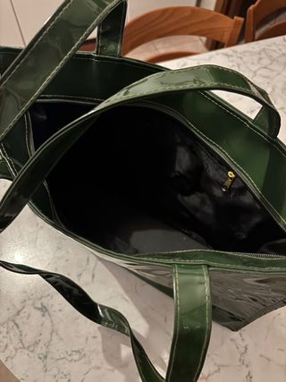 Borsa Harrods verde lucida