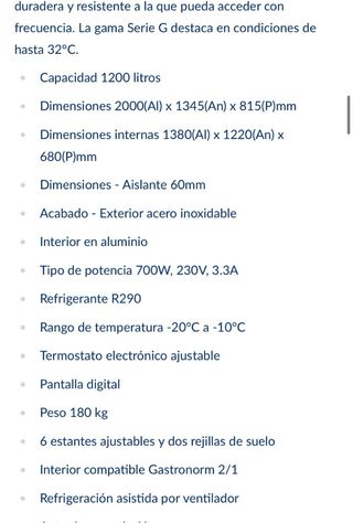 Armario Congelador Profesional Polar