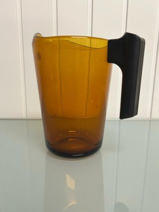 Jarro Vidro Vintage Âmbar c/ Pega Preta