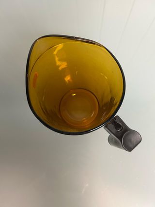 Jarro Vidro Vintage Âmbar c/ Pega Preta