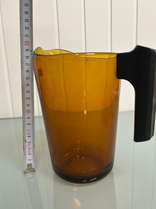 Jarro Vidro Vintage Âmbar c/ Pega Preta