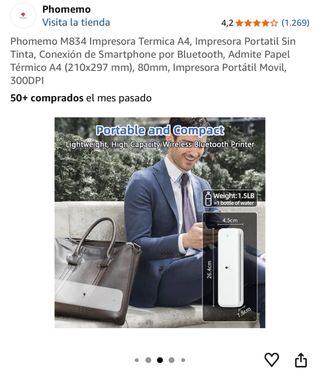Impresora Térmica Portátil Phomemo Blanca