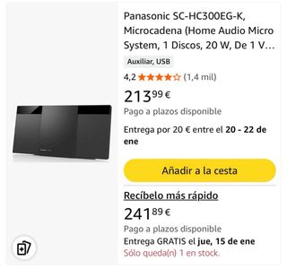 Panasonic SC-HC300EG-K Microcadena Negra
