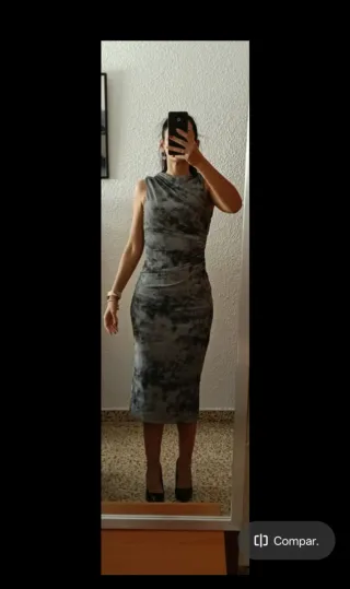 Vestido Zara Talla S Gris
