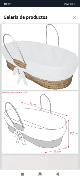 Funda capazo mimbre color beige