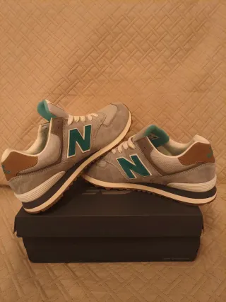 Zapatillas New Balance 574 Gris/Verde Talla 45