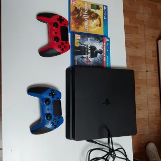 PS4 (PlayStation 4) Negra + 2 Mandos y Juegos