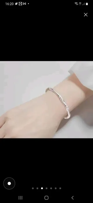 Pulsera plata diseño hojas