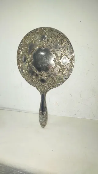 Antiguo espejo mano Samuel Levi Plata Art Nouveau
