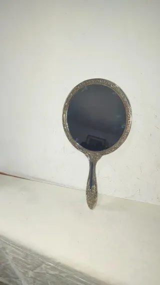 Antiguo espejo mano Samuel Levi Plata Art Nouveau