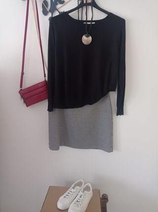 Falda Mango Pata de Gallo