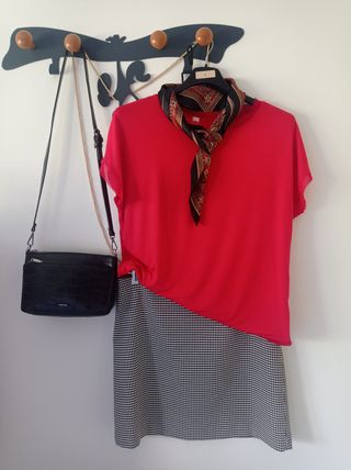 Falda Mango Pata de Gallo