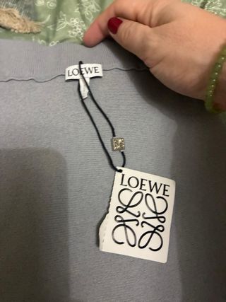 Falda Loewe Gris con Detalles Amarillos