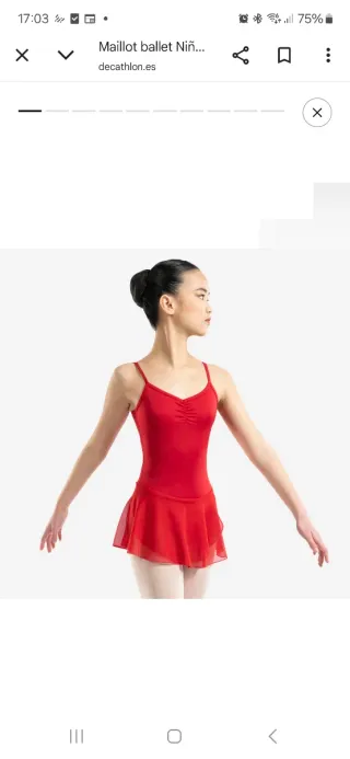 Maillot ballet niña rojo